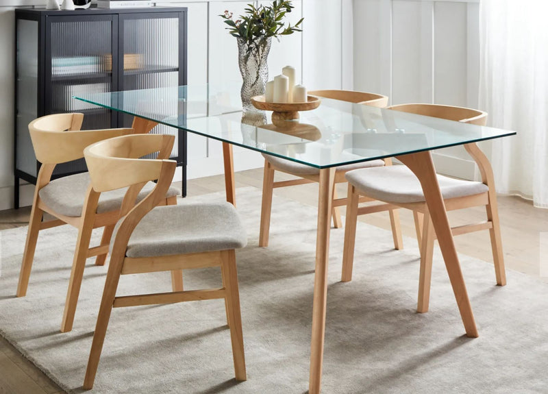 HUDSON Dining Table  Transparent 180 cm 90 cm Tempered Glass