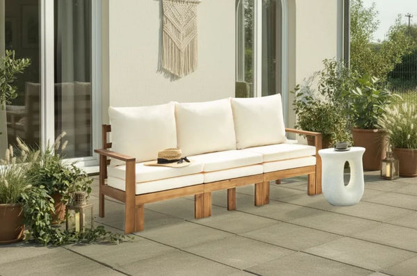ISOLELLO Garden Bench with Cushion 190 cm Adjustable Acacia Wood Brown