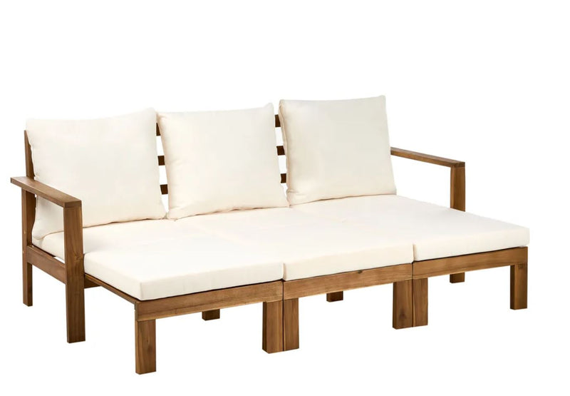 ISOLELLO Garden Bench with Cushion 190 cm Adjustable Acacia Wood Brown