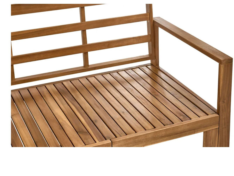 ISOLELLO Garden Bench with Cushion 190 cm Adjustable Acacia Wood Brown