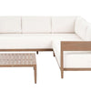 SAMPIERI Garden Corner Sofa with Table 5 Seater : Left Hand Metal Wood Effect