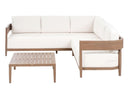 SAMPIERI Garden Corner Sofa with Table 5 Seater : Left Hand Metal Wood Effect