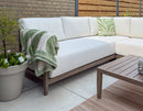 SAMPIERI Garden Corner Sofa with Table 5 Seater : Left Hand Metal Wood Effect