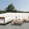 SAMPIERI Garden Corner Sofa with Table 5 Seater : Left Hand Metal Wood Effect