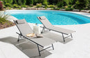 SORONI Metal Light Grey : Set of 2 Sun Loungers