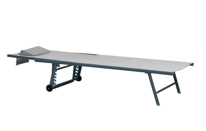 SORONI Metal Light Grey : Set of 2 Sun Loungers