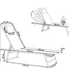 SORONI Metal Light Grey : Set of 2 Sun Loungers