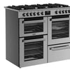 Belling 39 Inch Double Oven Dual Fuel Range Cooker - Stainless Steel - 7 Gas Burners