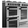 Belling 39 Inch Double Oven Dual Fuel Range Cooker - Stainless Steel - 7 Gas Burners