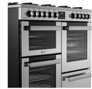 Belling 39 Inch Double Oven Dual Fuel Range Cooker - Stainless Steel - 7 Gas Burners