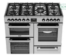 Belling 39 Inch Double Oven Dual Fuel Range Cooker - Stainless Steel - 7 Gas Burners