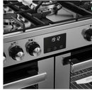 Belling 39 Inch Double Oven Dual Fuel Range Cooker - Stainless Steel - 7 Gas Burners