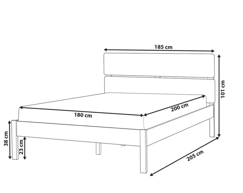 BOISSET Bed Wood 180 x 200 cm (King) Dark Brown