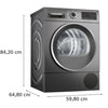 Bosch Series 6 WQG245R2GB 9Kg Heat Pump Tumble Dryer - Graphite