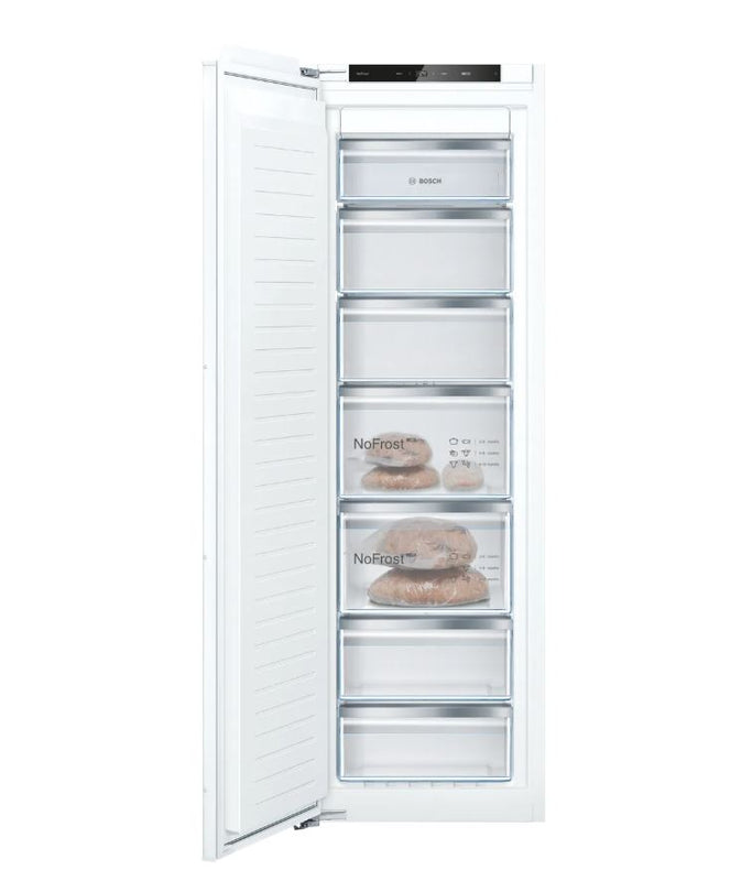 Bosch Series 4 GIN81VEE0G Integrated 177cm Frost Free Upright Freezer with Fixed Door Hinge Kit
