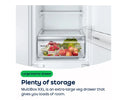 Bosch Series 2 KIN86NSE0G 177cm 60/40 Integrated Frost Free Fridge Freezer with Sliding Door Hinge - White - E Rated