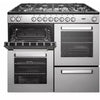 Bush RDF100S 100cm (39 inch) Dual Fuel Range Cooker - 8 Gas Burner - Silver
