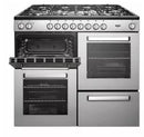 Bush RDF100S 100cm (39 inch) Dual Fuel Range Cooker - 8 Gas Burner - Silver