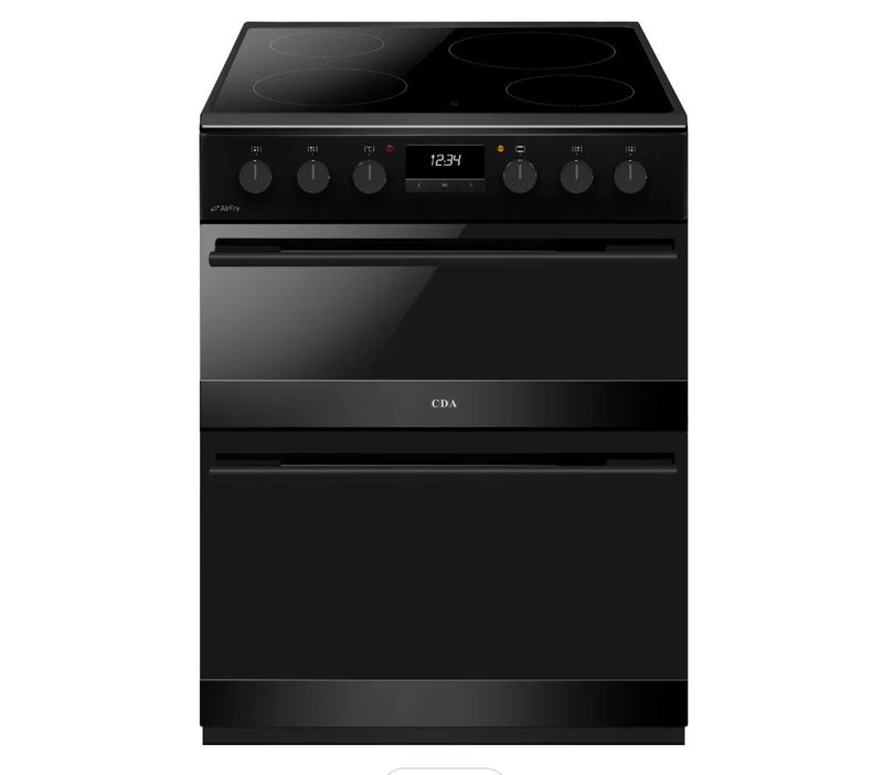 CDA CFC6100MB 60cm Wide Electric Cooker with Ceramic Hob - Black