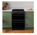 CDA CFC6100MB 60cm Wide Electric Cooker with Ceramic Hob - Black