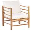 CERRETO Garden Lounge Set with Table 5 Seater : Bamboo Wood Off-White