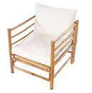 CERRETO Garden Lounge Set with Table 5 Seater : Bamboo Wood Off-White