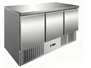 Culinox S903SSTOP 3 Door Refrigerated Prep Counter Fridge Solid Top - 368 Ltr Stainless Steel Top