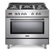 DeLonghi 90cm Modern single cavity dual fuel Range Cooker in Stainless Steel