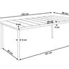 Garden Dining Table FLAVIA 185 cm 96 cm Metal Brown
