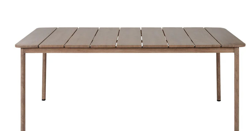 Garden Dining Table FLAVIA 185 cm 96 cm Metal Brown