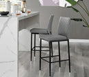 Milton Luxury Breakfast Bar Stool in Quilted Design Faux Leather x 4
