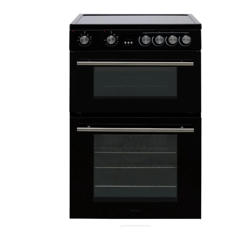 Hisense HDE3211BBUK Double Oven Electric Cooker with Ceramic Hob - Black