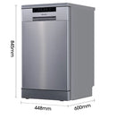 Hisense HS523E15XUK Slimline Dishwasher - Stainless Steel