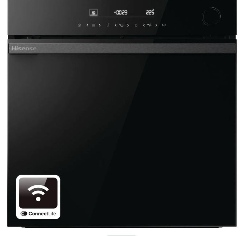 Hisense Hi6 BlackLine BSA66346PDBGUK Wifi Connected Built In Electric Single Oven with Pyrolytic Cleaning - Jet Black
