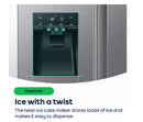 Hisense RS694N4BCE Plumbed Total No Frost American Fridge Freezer - Stainless Steel  (Water + Ice)
