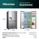 Hisense RS818N4IIE American Fridge Freezer - S/Steel : (Water + Ice)