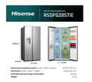 Hisense RS5P528STIE Non-Plumbed Total No Frost Multi-door American Fridge Freezer - Stainless Steel