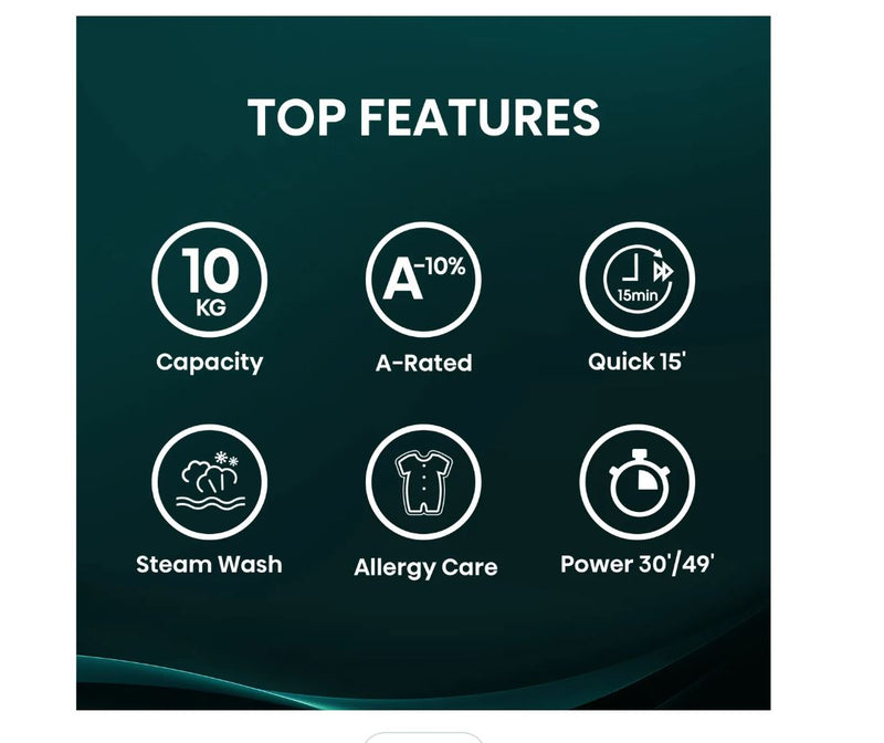 Hisense 1Q Series WF1Q1041BW 10kg Washing Machine with 1400 rpm - White