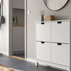 STÄLL Shoe cabinet with 4 compartments, white, 96x17x90 cm