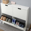 STÄLL Shoe cabinet with 4 compartments, white, 96x17x90 cm
