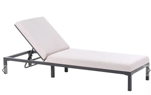 LARIANO Sun Lounger with Cushion  : Light Beige