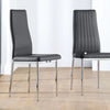 Leon Dining Chair, Grey Premium Faux Leather & Chrome x 4