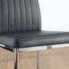 Leon Dining Chair, Grey Premium Faux Leather & Chrome x 4