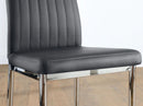 Leon Dining Chair, Grey Premium Faux Leather & Chrome x 4
