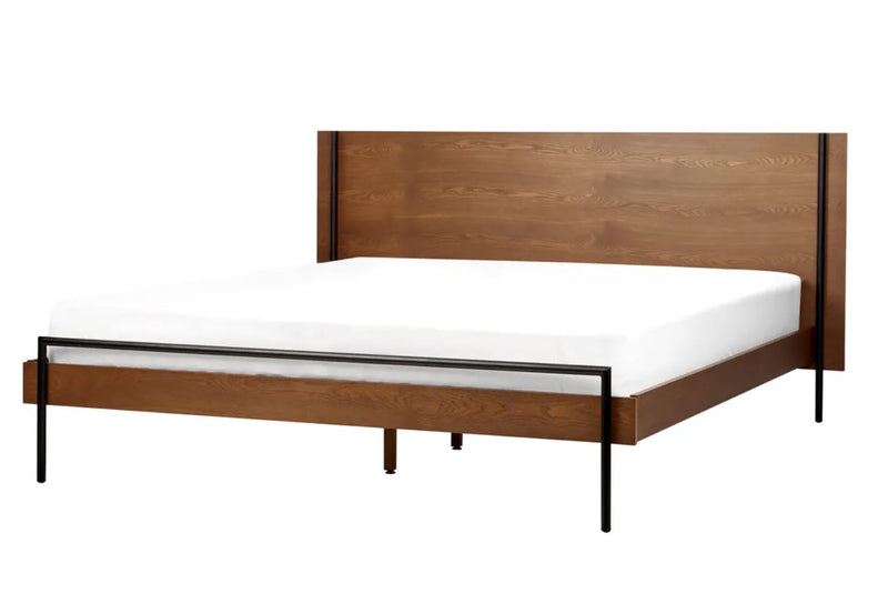 LIBERMONT Bed 180 x 200 cm Dark Ash Wood : King