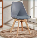 Life Interiors Set Of 6 Lorenzo Plastic Dining Chairs With Faux Leather Padded Cushions