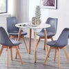 Life Interiors Set Of 6 Lorenzo Plastic Dining Chairs With Faux Leather Padded Cushions