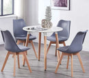 Life Interiors Set Of 6 Lorenzo Plastic Dining Chairs With Faux Leather Padded Cushions