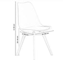 Life Interiors Set Of 6 Lorenzo Plastic Dining Chairs With Faux Leather Padded Cushions