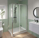 Luxura Sliding Shower Enclosure 1200 x 800mm with Raised Tray and Waste - 6mm